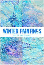 Sparkly Winter Paintings Make Gorgeous Winter Process Art Winter Theme Preschool Winter Art Projects Winter Preschool