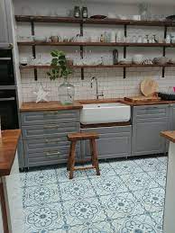 A specialty of ikea is to send a email on a sunday morning, to announce that dpd will make a delivery in 1 hours time. Ikea Bodbyn Kitchen Grey With White Metro Tiles Butler Belfast Sink Moroccan Cement Tiles Reclai Ikea Kitchen Design Trendy Kitchen Tile Ikea Bodbyn Kitchen