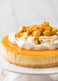 No Bake Mango Cheesecake Recipe Mango Cheesecake Mango Dessert Easy Cake Recipes