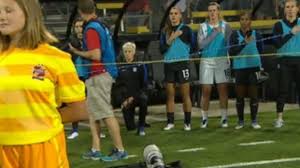 9 of 11 uswnt starters kneeled during the national anthem ahead of their match against the netherlands, but espn didn't show the footage. U S Soccer Votes To Repeal Policy That Bans Player Kneeling During National Anthem Cbssports Com