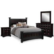 Bedroom Furniture Winchester 6 Piece Queen Bedroom Set Black And Burnished Merlot Bedroom Sets Queen King Bedroom Sets King Bedroom