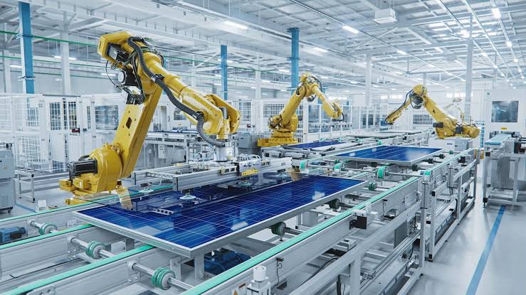 Automated production line in a manufacturing facility