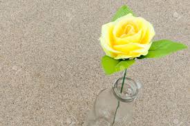 Close Up Yellow Rose Flower In To The Bottle On A Background Stock Photo Picture And Royalty Free Image Image 79496879