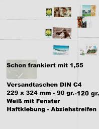 Der beliebte fensterumschlag im format „din lang kann einen zweimal gefalteten brief aufnehmen. 50 Umschlage Versandtaschen Din C4 Mit Fenster Haftklebung Fertig Frankiert 1 55 Ebay
