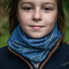 Blue Tweed effect Lycra Neck Tube