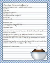 Pudding Recipe And Printable Recipe Sheets Recipe Template For Word Recipe Book Templates Recipe Template
