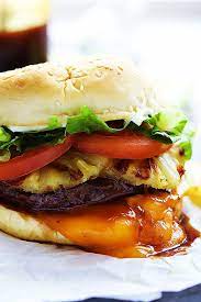 A Copycat Of Red Robin S Popular Bonzai Burger With Juicy Ground Beef Melty Sharp Cheddar Cheese Teriyaki Grilled Pineapple Grilled Pineapple Chicken Burger