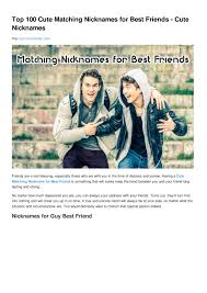 Check spelling or type a new query. Top 100 Cute Matching Nicknames For Best Friends Cute Nicknames By Cute Nicknames Issuu