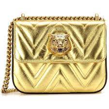 Gucci Broadway Metallic Leather Shoulder Bag 1 750 Liked On Polyvore Featuring Bags Handb Gucci Shoulder Bag Genuine Leather Handbag Leather Shoulder Bag