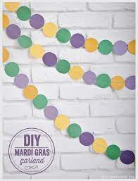 Well, these diy inspired mardi gras printables are perfect! Diy Mardi Gras Garland Vicky Barone Mardi Gras Activities Mardi Gras Decorations Mardi Gras Diy