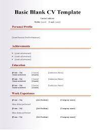 A professional resume template is a solid choice for any job seeker. Basic Blank Cv Resume Template For Fresher Free Download