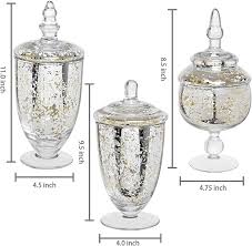 A large and impressive edwardian cut glass pedestal apothecary jar. 3 Piece Set Mygift Decorative Mercury Silver Glass Apothecary Jars Wedding Centerpiece Footed Candy Dishes Home Kitchen Decorative Jars Guardebem Com