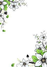Etiquette Blanche Fleurs Vertes Coloriage Fleur Bordures De Page Cadre Dessin