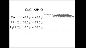 2) a 5.0 sample of cu(no3)2*nh2o is heated, and 3.9 g of the anhydrous salt remains. Calculating Percent Water In A Hydrate Youtube
