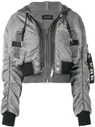 Black And White Bomber Jacket Womens Diesel Cropped Bomber Jacket Farfetch Cropped Bomber Jacket Womens Cropped Jacket Bomber Jacket