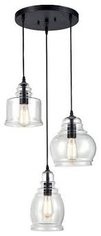 Vintage Kitchen Linear Island Glass Chandelier Pendant Lighting Fixture 3 Light Industrial Kitchen Island Lighting By Ecopower Light