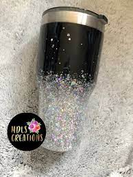 Black And Silver Glitter Tumbler Glitter Tumbler Cups Tumbler Cups Diy Glitter Tumbler