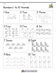 Pre K Number Worksheets To 10 Animals Bw Gif 1 150 1 488 Pixel Kindergarten Math Printables Math Printables Kindergarten Math