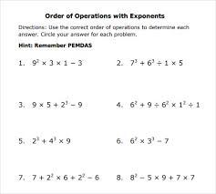 Use an integer strategy to find each answer. Free 11 Sample Order Of Operations Worksheet Templates In Pdf