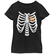 Your rib cage plays an important role in respiration. Girl S Lost Gods Halloween Skeleton Rib Cage Love T Shirt Target