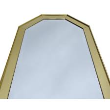 A wright style holiday red framed rectangle mirror. Vintage Carolina Mirror Company Octagonal Beveled Brass Wall Mirror Chairish