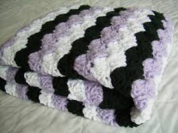 Black And White Baby Blanket Crochet Baby Blanket Baby Blanket Crochet Purple Baby Etsy Crochet Baby Purple Baby Blanket Purple Afghan