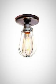 Industrial Bare Bulb Caged Light Ceiling Flush Mount Wall Sconce Junkyard Lighting Made In Cleveland Ohio