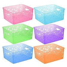 This small ultra basket is ideal for a wide variety of uses. Zilpoo 6 Pack Plastic Colorful Storage Organizing Basket Bathroom Vanity Drawer Closet Shelves Organizer Bins Walmart Com Walmart Com