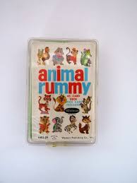 1960s Animal Rummy Playing Card Game Whitman 4493 Full Deck Fun Animal Graphics Kids Game Night Artwork Arts Crafts In 2020 Playing Card Games Rummy Rummy Card Game