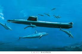 L Ancien Sous Marin Dauphin De La Marine Nationale J Ai Edite Des Cartes Postales D Apres Cette Gouache Illustration Militaire Sous Marin Dessin Feerique