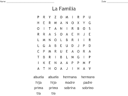 Hidden word puzzles in spanish. Spanish Family Members Word Search Wordmint