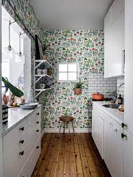 11 Ways To Add Wallpaper To Your Kitchen From A Little To A Lot Kitchen Wallpaper Modern Kitchen Wallpaper Kitchen Wallpaper Design