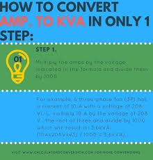 Amp To Kva Conversion Calculations For Transformer And