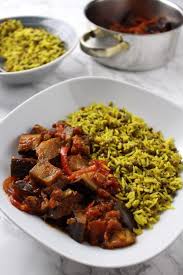 Persischer Linsenreis Geschmorte Auberginen Persisches Neujahr Minamade Rezept Persische Rezepte Vegetarisch Persisches Essen Orientalisches Essen