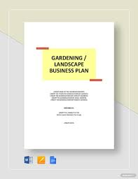 Gardening Landscape Business Plan Template Word Doc Google Docs Apple Mac Pages Business Plan Template Business Planning How To Plan