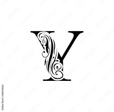 Download 54 royalty free letter y words and . Letter Y Black Flower Alphabet Beautiful Capital Letters Stock Vector Adobe Stock