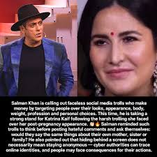 Salman Khan slams social media trolls targeting Katrina Kaif over post-pregnancy appearance