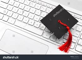 Internet Academic Learning E Learning And Online College Education Concept Theme With Close Up On Graduation Cap Wi Education College Online College Elearning