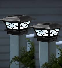 Classic Solar Post Cap Lights Set Of 2 Copper Plowhearth