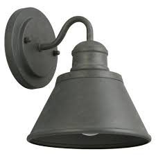 Hampton Bay 1 Light Zinc Outdoor Wall Barn Light Sconce Lantern Hsp1691a The Home Depot