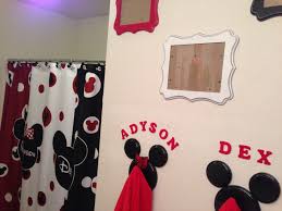 If you are looking for a great way to design a bathroom, or leave it different from others, you can get a curtain and change the overall look and feel of the walls. Pin By Wanda Castellanos On My Pins Mickey Bathroom Mickey Mouse Bathroom Minnie Mouse Bathroom Decor