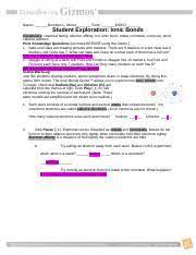 By doing this, atoms form bonds. Ionic Bonds Se Name Brooklyn L Moore Date Student Exploration Ionic Bonds Vocabulary Chemical Family Electron Affinity Ion Ionic Bond Metal Nonmetal Course Hero