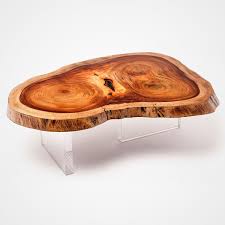 Acero live edge and steel coffee and occasional table. Floating Tamburil Slab Coffee Table Rotsen Furniture