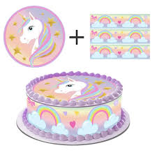 Kit Deco Azyme Easycake Licorne Deco De Gateau Gateaux Ronds Emballage Plastique Colorants Alimentaires
