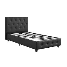 Queen size white platform beds. Dhp Dakota Upholstered Bed Twin 39 In X 43 5 In X 80 In Black Faux Leather 4026019 Rona