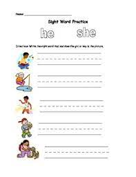 Use numbers in daily tasks that your child does with you. He She Worksheet Teachers Pay Teachers
