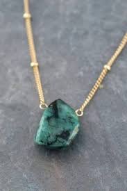For Sale Natural Emerald Necklace Raw Stone Necklace Gold Raw Stone Necklace Raw Gemstone Jewelry Emerald Necklace