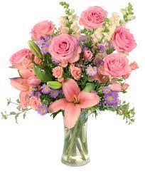 Find many great new & used options and get the best deals for antique white opaque glass vase with pink fenton ruffled custard satin glass 4 vase hand painted pink flowers signed. Rose S Blush Vase Arrangement In Charlottetown Pe Hearts And Flowers