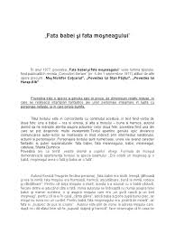 Ea după găteje prin pădure, ea cu tăbuieţul în spate la moară, ea, în sfârşit, în toate părţile după treabă. Fata Babei Èi Fata MoÈneagului Harap Alb