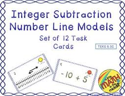 Teks 6 3c A Set Of 12 Task Cards That Allows Students To Match The Integer Operation Number Line Model With Both The Number Line Integer Operations Integers